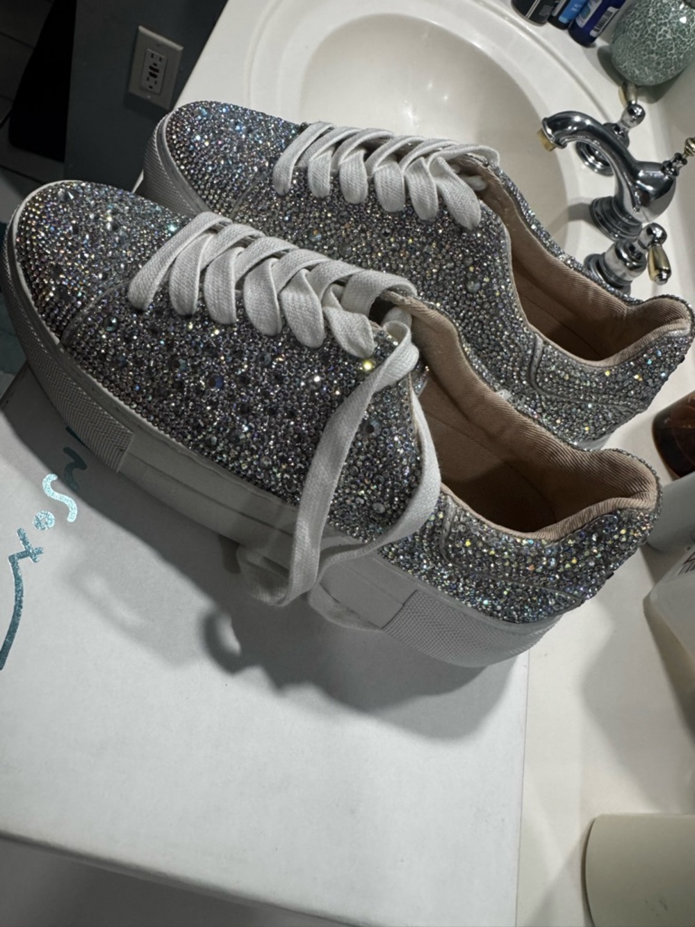 Betsey Johnson Silver Sparkle Sneakers - Picture 8 of 11